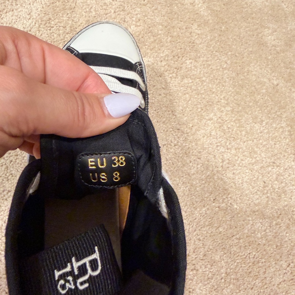 R13 Black and White High-Top Platform Sneakers - Picture 8 of 8